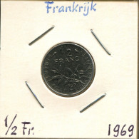 1/2 FRANC 1969 FRANCE Coin French Coin #AM241.U.A - 1/2 Franc