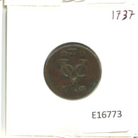 1737 WEST FRIESLAND VOC DUIT IINDES NÉERLANDAIS NETHERLANDS NEW YORK COLONIAL PENNY #E16773.8.F.A - Indes Néerlandaises