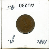 1 CENT 1881 NIEDERLANDE NETHERLANDS Münze #AU230.D.A - 1849-1890: Willem III.