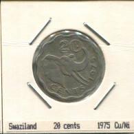 20 CENTS 1975 SWAZILAND Pièce #AS309.F.A - Swazilandia