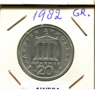 20 DRACHMES 1982 GRÈCE GREECE Pièce #AW584.F.A - Grèce