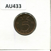 5 CENTS 1974 NIEDERLANDE NETHERLANDS Münze #AU433.D.A - 1948-1980 : Juliana