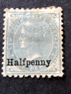 NEW SOUTH WALES  SG 266  ½d O 1d Grey  MH* - Gebraucht