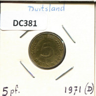 5 PFENNIG 1971 D BRD ALLEMAGNE Pièce GERMANY #DC381.F.A - 5 Pfennig