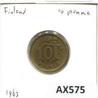 10 PENNYA 1963 FINLANDE FINLAND Pièce #AX575.F.A - Finlande