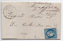 Cérès N° 60 Sur Lettre De 1872 - Losange GC 44 Avec CaD Perlé De Aizenay (Vendée) - 1849-1876: Klassik