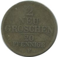 SAXONY 20 PFENNIG 1848 F Dresden Mint PLATA German States #DE10650.16.E.A - Other & Unclassified