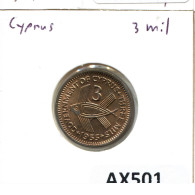 3 MILS 1955 CHYPRE CYPRUS Pièce #AX501.F.A - Chipre