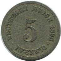 5 PFENNIG 1890 A ALLEMAGNE Pièce GERMANY #DB213.F.A - 5 Pfennig