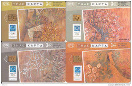GREECE - Set Of 4 Cards, Four Seasons, Painting/Ghikas, 02/04, Used - Griekenland