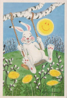 PASQUA CONIGLIO Vintage Cartolina CPSM #PBO438.A - Ostern