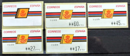 SPANIEN 1992 " AUTOMATMARKEN " Michelnr  ATM 5x Nr 4 Sehr Schon Posrfrisch € ??? - Automatenmarken [ATM]