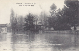 ELBEUF.;  CPA N. TROUVEE.INONDATION DE 1910.QUAI DE L HOTEL DE VILLE .N. CIRCULEE.ETAT PARFAIT.A SAISIR .PETIT PRIX. - Elbeuf