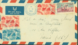 Côte Française Des Somalis CAD Bleu Djibouti 1 4 1950 YT N°240 + 241 X2 + 279 Par Avion - Storia Postale