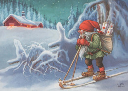 BABBO NATALE Buon Anno Natale GNOME Vintage Cartolina CPSM #PBA743.A - Kerstman