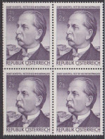 1970 , Mi 1320 ** (7) -  4er Block Postfrisch - 60. Todestag Von Josef Schöffel - Unused Stamps