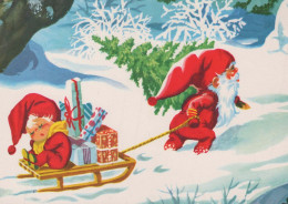 WEIHNACHTSMANN SANTA CLAUS Neujahr Weihnachten GNOME Vintage Ansichtskarte Postkarte CPSM #PAY553.A - Kerstman