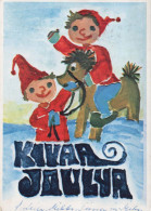 SANTA CLAUS Happy New Year Christmas GNOME Vintage Postcard CPSM #PAY159.A - Kerstman