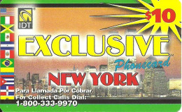 USA: Prepaid IDT - Exclusive New York, Flags. 2 Service No. Big Serial No. - Otros & Sin Clasificación