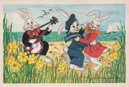 PASQUA CONIGLIO Vintage Cartolina CPSM #PBO573.A - Easter