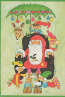 SANTA CLAUS Happy New Year Christmas GNOME Vintage Postcard CPSM #PBM039.A - Kerstman