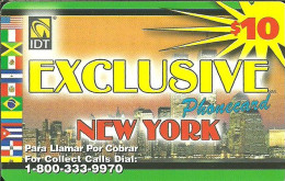 USA: Prepaid IDT - Exclusive New York, Flags. 1 Service No - Sonstige & Ohne Zuordnung