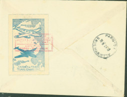 Vignette & Cachet Journée Nationale Du Timbre MARS 1947 Exposition D'aéro Philatélie Tunis 15 3 1947 YT Louvois N°311 - Airmail
