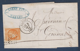 Bordeaux N° 48  Sur Lettre De Tarbes Pour St Gaudens - Cote : 250 € - 1870 Ausgabe Bordeaux