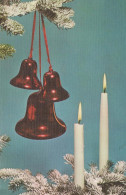 Buon Anno Natale CANDELA Vintage Cartolina CPSMPF #PKD082.A - Nouvel An