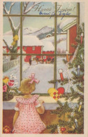 Buon Anno Natale BAMBINO Vintage Cartolina CPSMPF #PKD102.A - Nouvel An