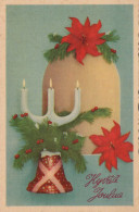 Buon Anno Natale CANDELA Vintage Cartolina CPSMPF #PKD062.A - Nouvel An