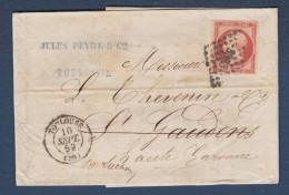 Napoléon N° 17A  Sur Lettre De Toulouse Pour St Gaudens - Cote : 150 € - 1853-1860 Napoleon III