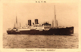 Paquebot "Sidi Bel Abbes" SGTM Entre Marseille Et L'Algérie - Steamers