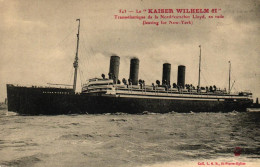 Paquebot "Kaiser Wilhelm" Transatlantique De La Norddeutscher Lloyd En Rade - Steamers