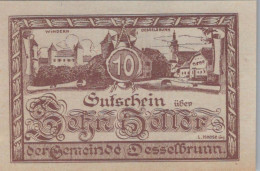 10 HELLER 1920 Stadt DESSELBRUNN Oberösterreich Österreich Notgeld Papiergeld Banknote #PG581 - Lokale Ausgaben