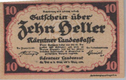 10 HELLER 1920 Stadt CARINTHIA Carinthia Österreich Notgeld Banknote #PD690 - Lokale Ausgaben