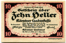 10 HELLER 1920 Stadt CARINTHIA Carinthia Österreich Notgeld Papiergeld Banknote #PL535 - Lokale Ausgaben