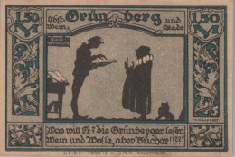 1.5 MARK 1914-1924 Stadt GRÜNBERG Niedrigeren Silesia UNC DEUTSCHLAND Notgeld #PD080 - [11] Local Banknote Issues