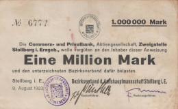 1 MILLION MARK 1923 Stadt STOLLBERG Saxony DEUTSCHLAND Papiergeld Banknote #PK893 - [11] Emissioni Locali