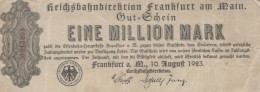 1 MILLION MARK 1923 Stadt FRANKFURT AM MAIN Hesse-Nassau DEUTSCHLAND Papiergeld Banknote #PL014 - [11] Emissions Locales