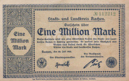1 MILLION MARK 1923 Stadt AACHEN Rhine DEUTSCHLAND Papiergeld Banknote #PK996 - [11] Emissioni Locali