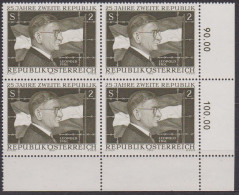 1970 , Mi 1322 ** (1) -  4er Block Postfrisch - 25 Jahre Zweite Republik Österreich - Neufs