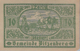 10 HELLER 1920 Stadt PITZENBERG Oberösterreich Österreich Notgeld Papiergeld Banknote #PG621 - [11] Emisiones Locales