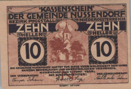 10 HELLER 1920 Stadt NUSSENDORF-ARTSTETTEN Niedrigeren Österreich Notgeld Papiergeld Banknote #PG964 - [11] Local Banknote Issues