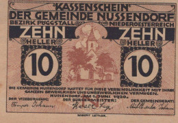 10 HELLER 1920 Stadt NUSSENDORF-ARTSTETTEN Niedrigeren Österreich #PE204 - [11] Emissions Locales