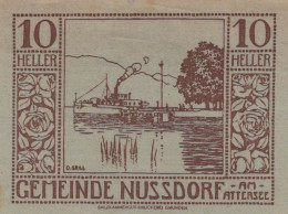 10 HELLER 1920 Stadt NUSSDORF AM ATTERSEE Oberösterreich Österreich #PI330 - [11] Lokale Uitgaven