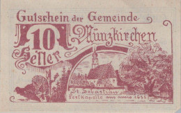 10 HELLER 1920 Stadt Münzkirchen Oberösterreich Österreich Notgeld #PF784 - [11] Lokale Uitgaven