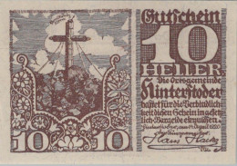 10 HELLER 1920 Stadt HINTERSTODER Oberösterreich Österreich Notgeld #PD604 - [11] Emisiones Locales