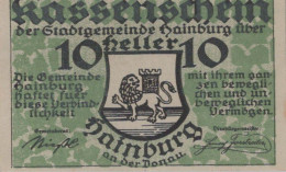 10 HELLER 1920 Stadt HAINBURG AN DER DONAU Niedrigeren Österreich #PD675 - Lokale Ausgaben