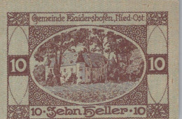 10 HELLER 1920 Stadt HAIDERSHOFEN Niedrigeren Österreich Notgeld #PD578 - [11] Emissions Locales